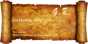 Galbavy Róza névjegykártya